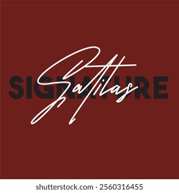 Signature handwritten isolated on white background. Hand drawn lettering style, one line drawing, signature, calligraphy, monoline. vector Illustration