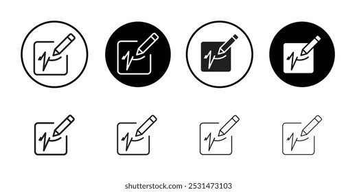 Signature icon Isolated flat vector in outline