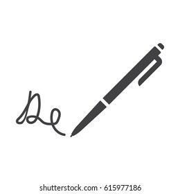 Signature icon isolated on white background