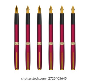 Conjunto de iconos de firma en Ilustración vectorial plana, Ilustración vectorial de bolígrafo 
