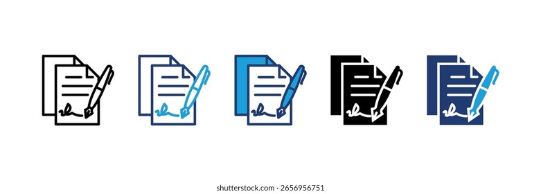 Signature icon set multiple style collection