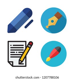 signature icon set. vector set about contract and pen icons set.