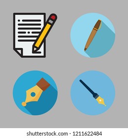 signature icon set. vector set about contract and pen icons set.