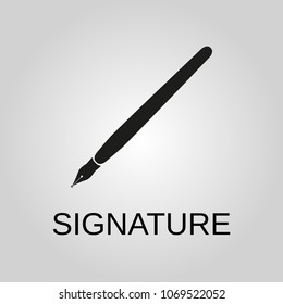 Signature icon. Signature symbol. Flat design. Stock - Vector illustration