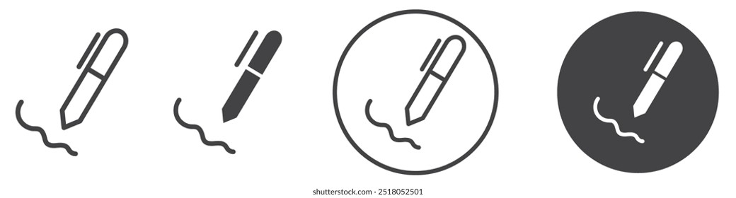 Signature icon thin line illustration