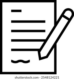 signature icon. Thin linear style design isolated on white background