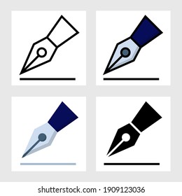 Signature icon vector design in filled, thin line, outline and flat style.