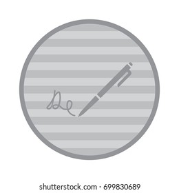 Signature icon vector flat design style, isolated on white background