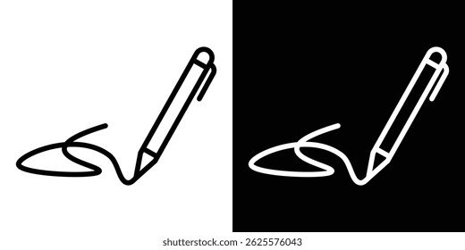 Signature icon vector for web and mobile app. Symbol isolated.