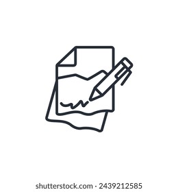 signature icon. vector.Editable stroke.linear style sign for use web design,logo.Symbol illustration.