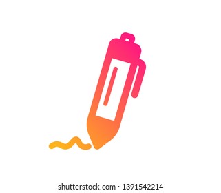 Signature icon. Written pen sign. Education symbol. Classic flat style. Gradient signature icon. Vector