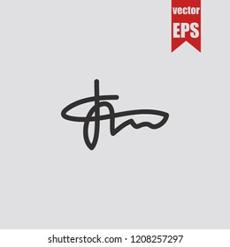 Signature icon.Vector illustration.