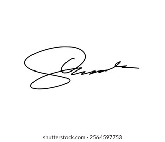 Signature ideas with handwritten letter S. Vector with transparent background or alpha channel.