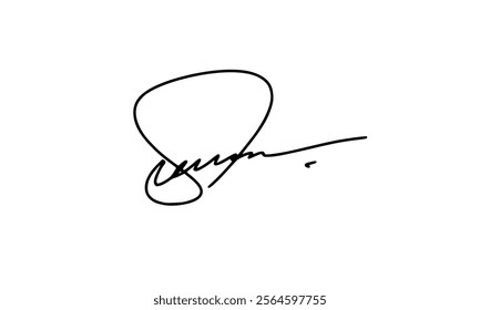 Signature ideas with handwritten letter S. Vector with transparent background or alpha channel.