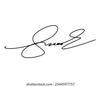 Signature ideas with handwritten letter S. Vector with transparent background or alpha channel.