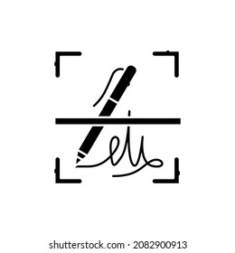 Signature identification сolor line icon. ID and verifying person. Pictogram for web page, mobile app, promo. UI UX GUI design element. Editable stroke.