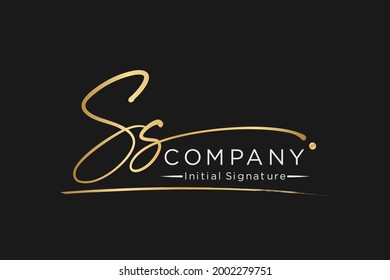 signature Initial combination Letter Ss. handwriting logo of initial signature, wedding, fashion, jewerly, boutique, floral and botanical with creative template for any company or business.