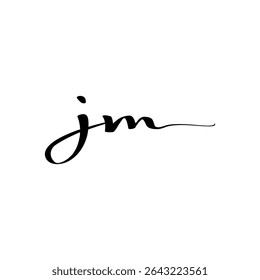 Signature Initial Letter J and M Logo Design