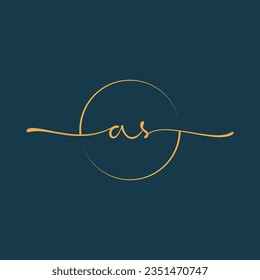 AS Signature initial logo template vector ,Signature Logotype
