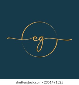EG Signature initial logo template vector ,Signature Logotype