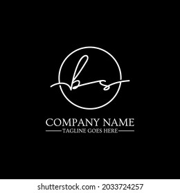 Signature Initial name BS logo design vector, B S Initial handwriting vector illustration