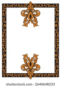Signature Leafy Refined Ornamental Border Decorative Vector