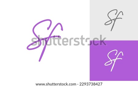 Signature letter SF monogram logo design vector Imagine de stoc © 