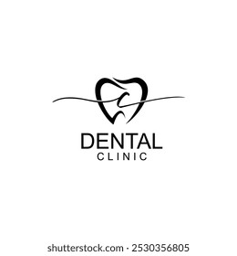 Logotipo dos dentes da carta de assinatura; logotipo moderno, único, simples e técnico do dente lettermark para dentista, ortodontia e marca de pasta de dente. Transmite serviços elegantes, decolados, estilosos e profissionais.