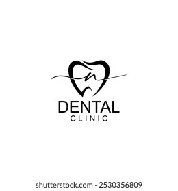 Logotipo dos dentes da carta de assinatura; logotipo moderno, único, simples e técnico do dente lettermark para dentista, ortodontia e marca de pasta de dente. Transmite serviços elegantes, decolados, estilosos e profissionais.