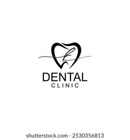 Logotipo dos dentes da carta de assinatura; logotipo moderno, único, simples e técnico do dente lettermark para dentista, ortodontia e marca de pasta de dente. Transmite serviços elegantes, decolados, estilosos e profissionais.