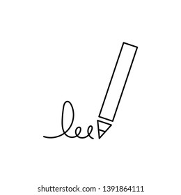 Signature line Icon. Mobile concept and web design 