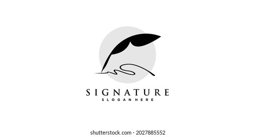 Signature logo abstract with creative style Premium Vector