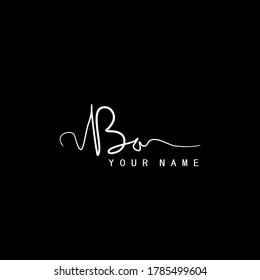 Signature Logo B and A, BA Initial letter. Handwriting calligraphic signature logo template design.