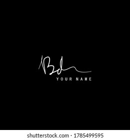 Signature-Logo B und D, BD Anfangsbuchstabe. Handschrift kalligrafischen Signatur Logo-Template Design.