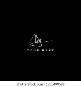 Signature Logo  B and G, BG Initial letter. Handwriting calligraphic signature logo template design.