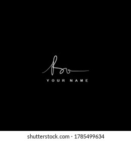 Signature Logo  B and O, BO Initial letter. Handwriting calligraphic signature logo template design.