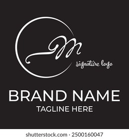 signature logo design with black and white 
colour