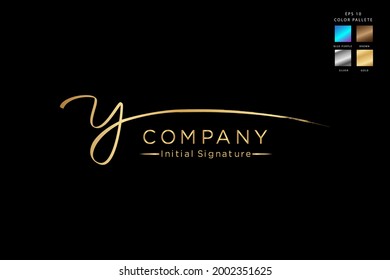 signature logo design Initial Y beauty monogram and elegant logo design, handwriting logo of initial signature, wedding, fashion, floral and botanical with creative template.