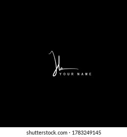 Signature Logo  J and B, JB Initial letter. Handwriting calligraphic signature logo template design.