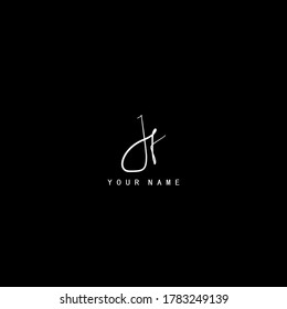 Signature Logo  J and F, JF Initial letter. Handwriting calligraphic signature logo template design.