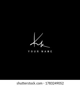 Signature-Logo K, KK Anfangsbuchstabe. Handschrift kalligrafischen Signatur Logo-Template Design.