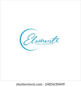 El logo distintivo dice Elementos con círculos azules y verdes