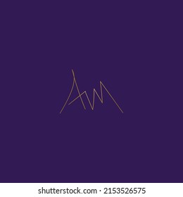 AM signature logo for sell in golden...