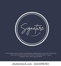 Plantilla de Vector de logotipo de firma: marca personal elegante, diseño de logotipo escrito a mano