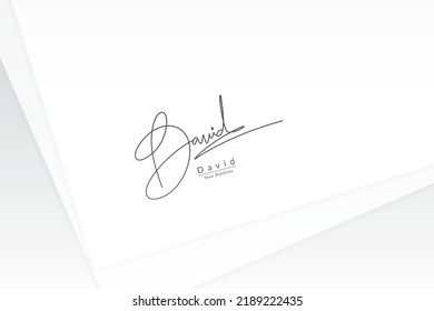 Signature-Logo-Vektorvorlage für den Namen "David" auf weißem Hintergrund