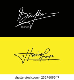 Signature logo vector template for the name "Bianca and Hariono Putro"