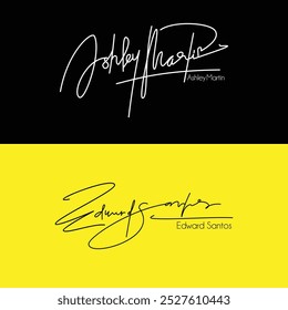 Signature logo vector template for the name "Edward Santos and Ashley Martin"