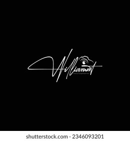 Signature-Logo-Vektorgrafik-Vorlage auf schwarzem Hintergrund