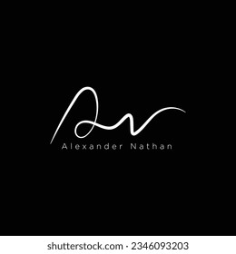 signature  logo vector template on Black background