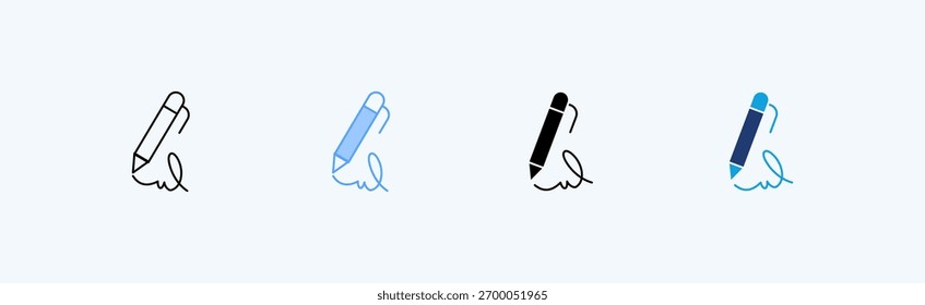 Signature Multiple Icon Illustration Vector